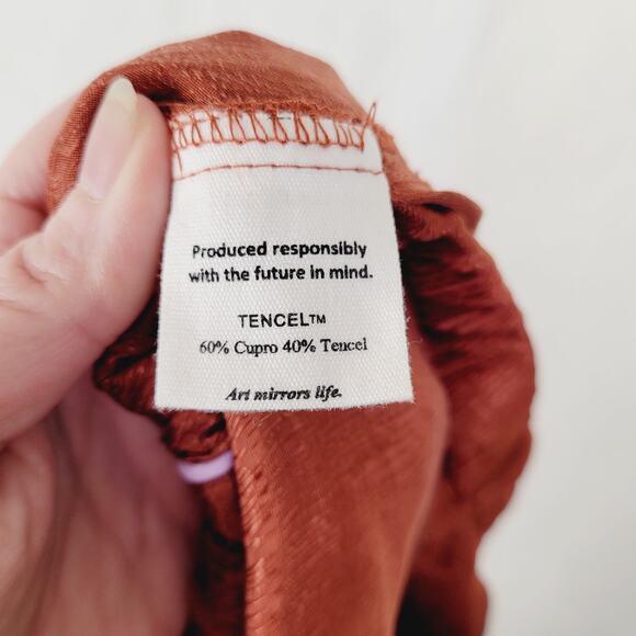 Untitled in Motion Emissus rust satin drawstring waist lounge pants XL - Picture 12 of 13